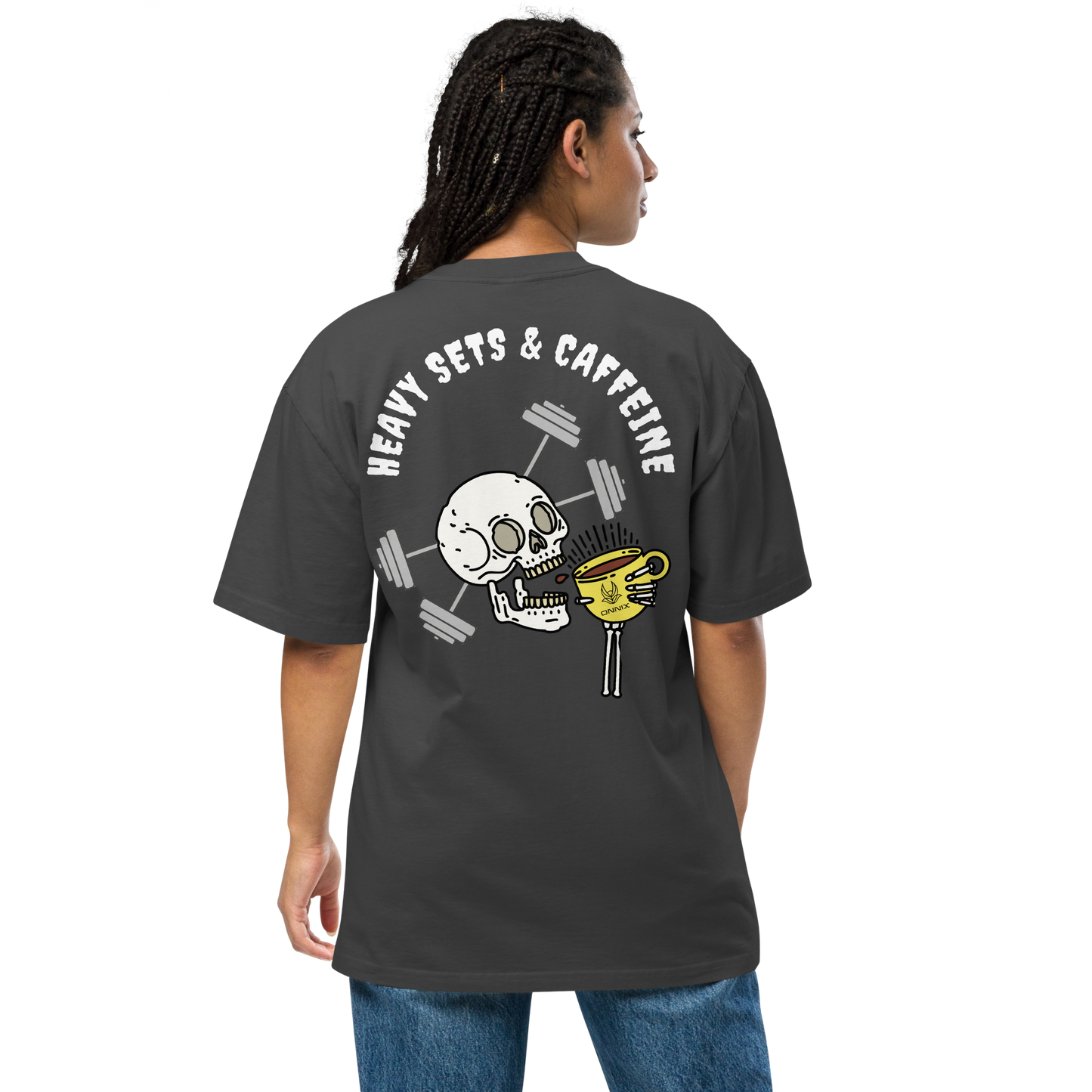 Heavy Sets & Caffeine - Oversized Faded Tee