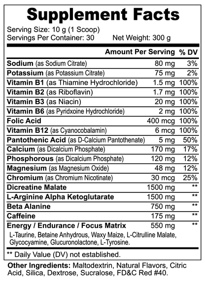 Nitric Oxide Pre-Workout Powder - Fruit Punch